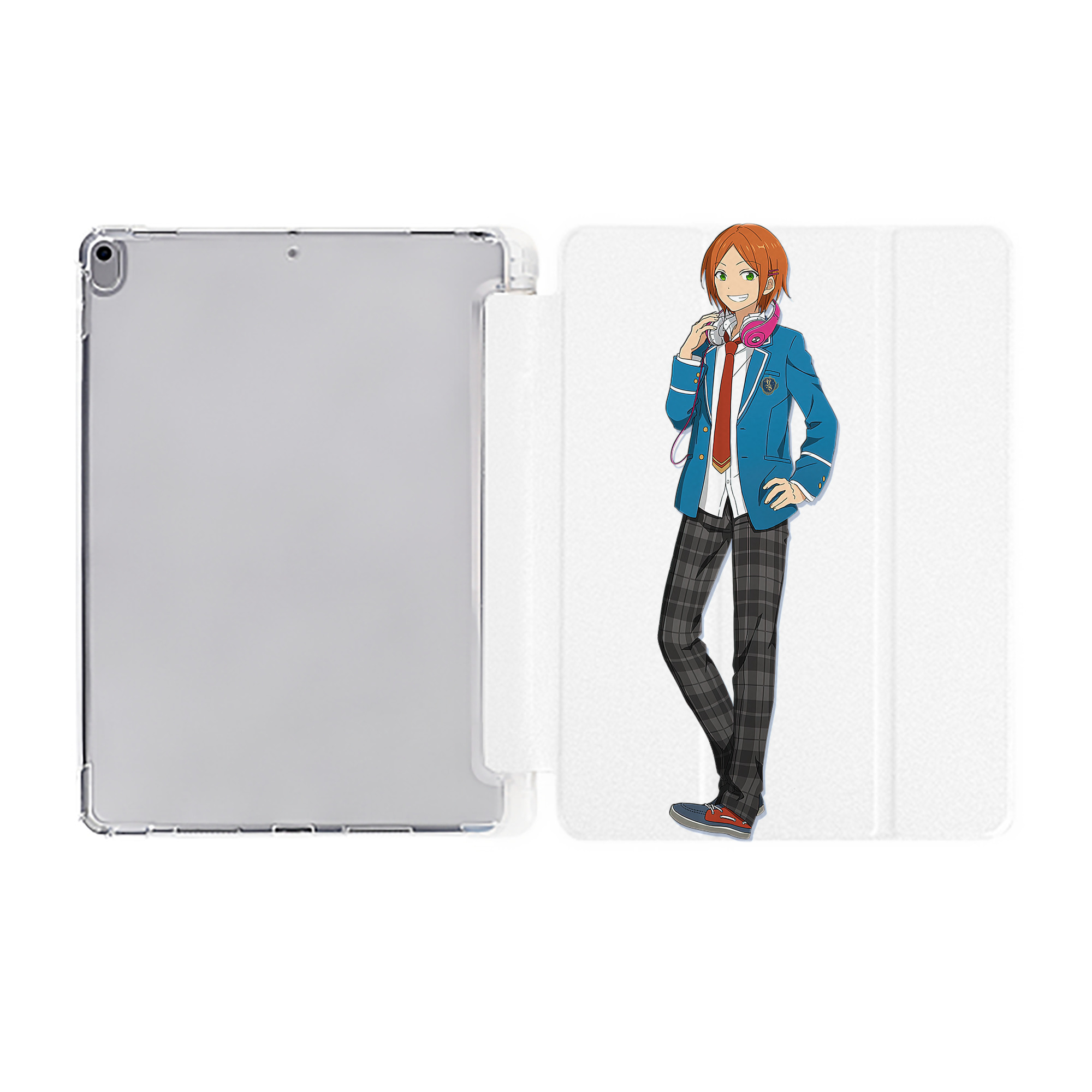 （画像用） あんさんぶるスターズ! Ensemble Stars IPad ケース ペン収納付き 三つ折りスタンド PUレザー×シリコン 対応機種9.5/10.5/10.9インチ